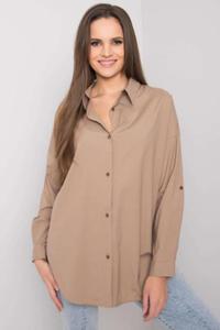 Koszula Damska Model EM-KS-004.42 Dark Beige - Ex Moda - 2875183077