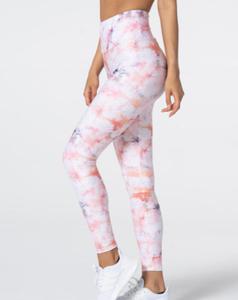 Legginsy z wysokim stanem Tie Dye - 2869749315