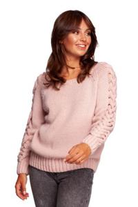 Sweter Damski Model BK090 Powder Pink - BE Knit - 2871777223