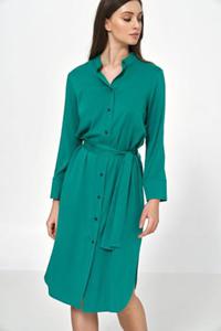 Sukienka Zielona wiskozowa sukienka midi S217 Green - Nife - 2878375787