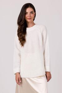 Sweter Damski Model BK105 White - BE Knit - 2875973060