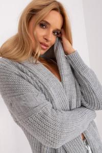 Sweter Kardigan Model TW-SW-BI-305.99P Grey - Och Bella - 2876182154