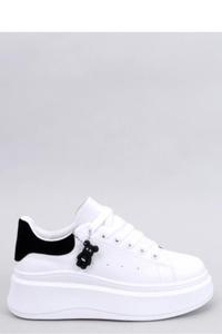 Sneakersy na koturnie z zawieszk LIEZEL WHITE/BLACK - Inello - 2877802843