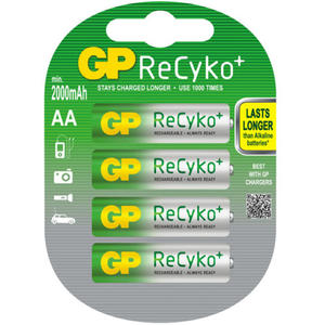 4 x akumulatorki R6/AA GP ReCyko+ 2000mAh - 2845240071