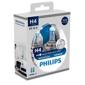 2x Philips H4 WhiteVision + 2x W5W - 2351808394