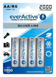 4x akumulatorki everActive R6/AA Ni-MH 2000 mAh ready to use - 2853103956