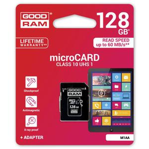 karta pami?ci GOODRAM microSDXC 128GB class 10 UHS-I + adapter SD - 2840776686