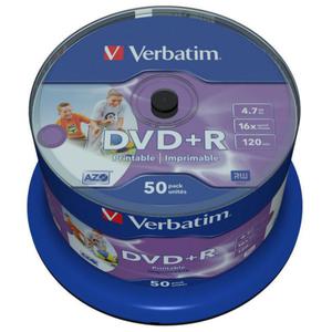 P?yty DVD+R 4,7GB 16X Verbatim PRINTABLE No ID Brand cake 50 - 2840776940