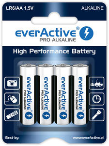 4 x baterie alkaliczne everActive Pro LR6 / AA (blister) - 2853363188