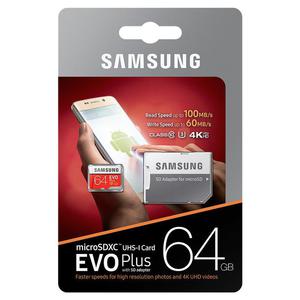 Karta pami?ci Samsung EVO PLUS microSDXC 64GB UHS-I U3 class 10 60/100MB/s + adapter do SD - 2853250284