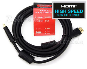 Kabel Voice Kraft HDMI-HDMI 5m GOLD (1.4) High Speed /w Ethernet - 2351808363