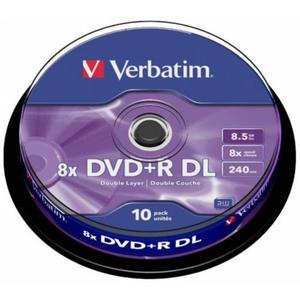 P?yty DVD+R DL 8,5GB 8X VERBATIM CAKE10 - 2840776944