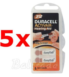 30 x baterie do aparatw s?uchowych Duracell ActivAir 312 - 2840777427