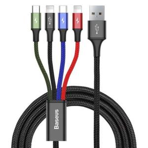 Kabel USB Baseus Fast 4w1 USB-C / 2x Lightning / Micro 3,5A 1,2m (czarny) - 2877152231