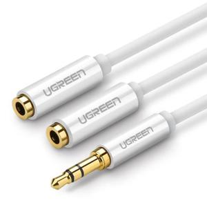 Rozdzielacz audio AUX kabel jack 3,5 mm UGREEN AV123, 25cm (biay) - 2875892440
