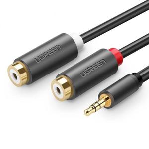 UGREEN AV109 Przewd mski 3,5mm Jack do 2x eski RCA (Cinch) 0.25m (czarny) - 2874546624