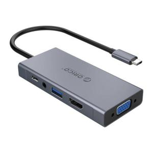 Adapter Hub 5w1 Orico, HDMI 4K + USB 3.0 + VGA + AUX + USB-C PD 60W - 2878597510