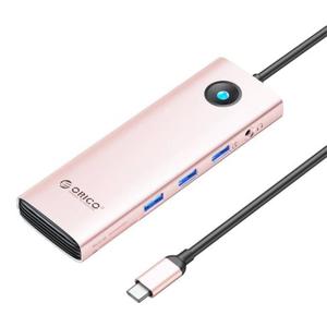 Stacja dokujca HUB 10w1 Orico USB-C, HDMI, 3xUSB, SD/TF, Audio (rowe zoto) - 2874197259