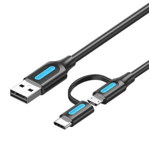 Kabel USB 2w1 USB 2.0 do USB-C/Micro-B USB Vention CQDBF, 1m (czarny) - 2878597667