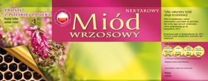 Paczka duych etykiet na miódwrzosowy (100szt) - wzór E124 - Paczka duych etykiet na...