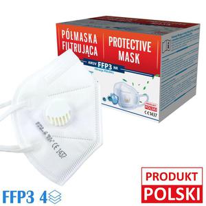 Maski FFP3 Polskie z zaworkiem, BFE >99% - 2871683300