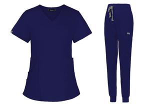 Model 42037, komplet medyczny damski Scrubs - granatowy - 2877541475