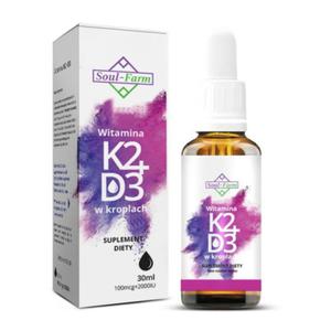 Witamina k2+d3 w kroplach 100mcg+2000iu 30 ml - soul farm - 2877204268