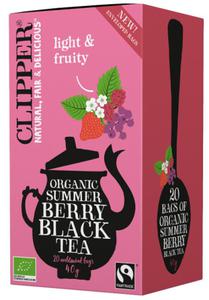 Herbata czarna z czarn porzeczk malin i truskawk fair trade bio 40 g (20 x 2 g) - clipper - 2878763523