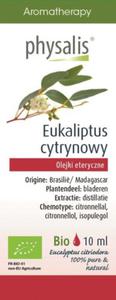 Olejek eteryczny eukaliptus cytrynowy (citroen eucalyptus) bio 10 ml - physalis - 2878089217