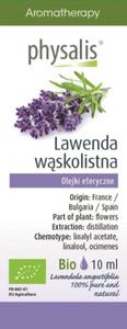 Olejek eteryczny lawenda wskolistna (echte lavendel) bio 10 ml - physalis - 2876658321