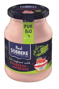 Jogurt kremowy truskawka - malina (3,8% tuszczu w mleku) bio 500 g (soik) - sobbeke - 2877524590