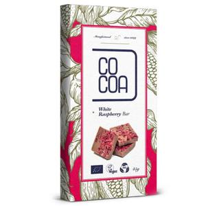 Tabliczka biaa z malinami bio 45 g - cocoa - 2867500952