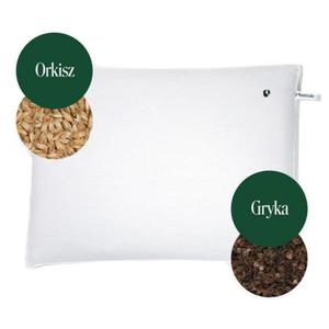 Poduszka do spania z usk gryki i orkiszu dla dorosych biaa (45 x 60 cm) - plantule pillows - 2877204415