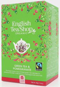 Herbata zielona z granatem i patkami ry fair trade bio (20 x 2 g) 40 g - english tea shop organic - 2870831737