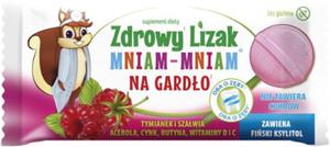 Lizak o smaku malinowym na gardo bezglutenowy 6 g - starpharma - 2878763594