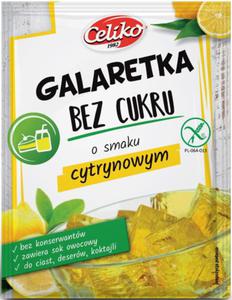 Galaretka o smaku cytrynowym bez dodatku cukru bezglutenowa 14 g - celiko - 2871737709