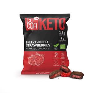 TRUSKAWKI W CZEKOLADZIE CIEMNEJ BEZ DODATKU CUKRU KETO BIO 40 g - COCOA - 2878196150