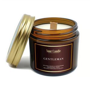 wieca sojowa zapachowa z drewnianym knotem gentleman 120 ml - your candle - 2878870564