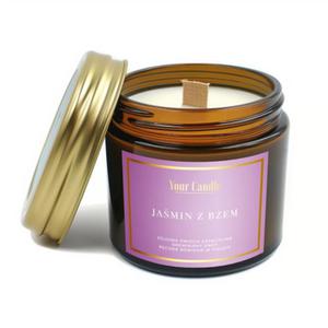 wieca sojowa zapachowa z drewnianym knotem jamin z bzem 120 ml - your candle - 2878870566