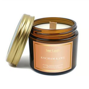 wieca sojowa zapachowa z drewnianym knotem kocham kaw 120 ml - your candle - 2878870567