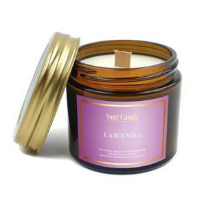 wieca sojowa zapachowa z drewnianym knotem lawenda 120 ml - your candle - 2878870570