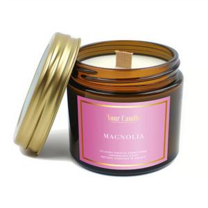 wieca sojowa zapachowa z drewnianym knotem magnolia 120 ml - your candle - 2878870571