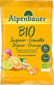 Cukierki z nadzieniem o smaku imbirowo-limonkowym i imbirowo-pomaraczowym vegan bio 90 g - alpenbauer - 2877976949