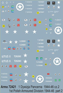 Armo 72421 - 1 Dywizja Pancerna 1944-46 cz.2 (kalkomania 1/72)