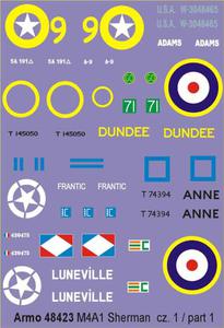 Armo 48423 - M4A1 Sherman cz.1 (kalkomania 1/48) - 2824104359
