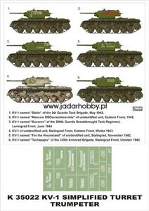 Montex K35022 # KV 1 Simplified Turret Tank (Trumpeter) (1/35) - 2824105924