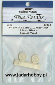 True Details 48004 Bf-109 G-6/G-10 Wheel Set, Smooth Tread (1/48) - 2824107516