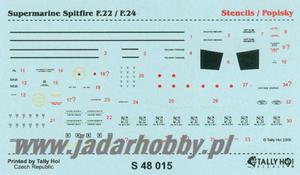 Tally Ho! S48015 Spitfire F.22/F.24 Stencils (1/48) - 2824108039