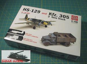 SuperModel 10-502 Hs-129 and Kfz.305 3 Ton Truck (1:48) - 2824108792