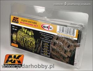 AK Interactive AK087 Engines and Metal Weathering Set (5x35ml) - 2824108765